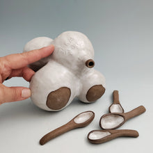 Load image into Gallery viewer, Spice bowls & mini spoons -white