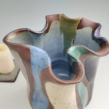 Load image into Gallery viewer, Altered vase with color blocks