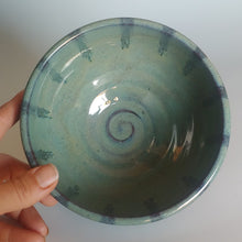 Load image into Gallery viewer, Bowl -minty sage with tiger stripes