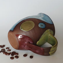 Load image into Gallery viewer, Mug -color blocks on dark clay