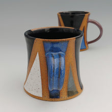 Load image into Gallery viewer, Multicolor zebra mug -bright blue handle