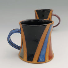Load image into Gallery viewer, Multicolor zebra mug -bright blue handle