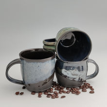 Load image into Gallery viewer, Black mug with silver glaze