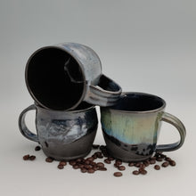 Load image into Gallery viewer, Black mug with green & blue