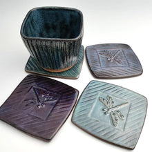 Load image into Gallery viewer, Dragonfly Coasters -set of 4