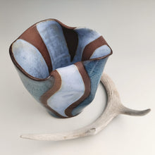 Load image into Gallery viewer, Altered vase in blues