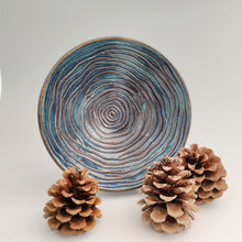 Load image into Gallery viewer, Blue bowl, carved circles