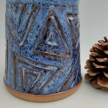 Load image into Gallery viewer, Utensil holder -vibrant blue triangles