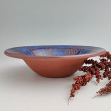 Load image into Gallery viewer, Electric blue bowl, red clay