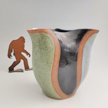 Load image into Gallery viewer, Altered vase -cool color blocks