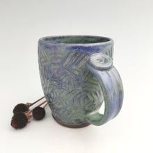 Load image into Gallery viewer, Crazy quilt mug blue-green