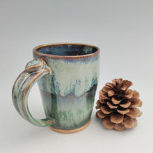 Load image into Gallery viewer, Green flowy mug