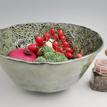 Load image into Gallery viewer, Mossy green textured bowl