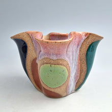 Load image into Gallery viewer, Small wavy vessel with color blocks

