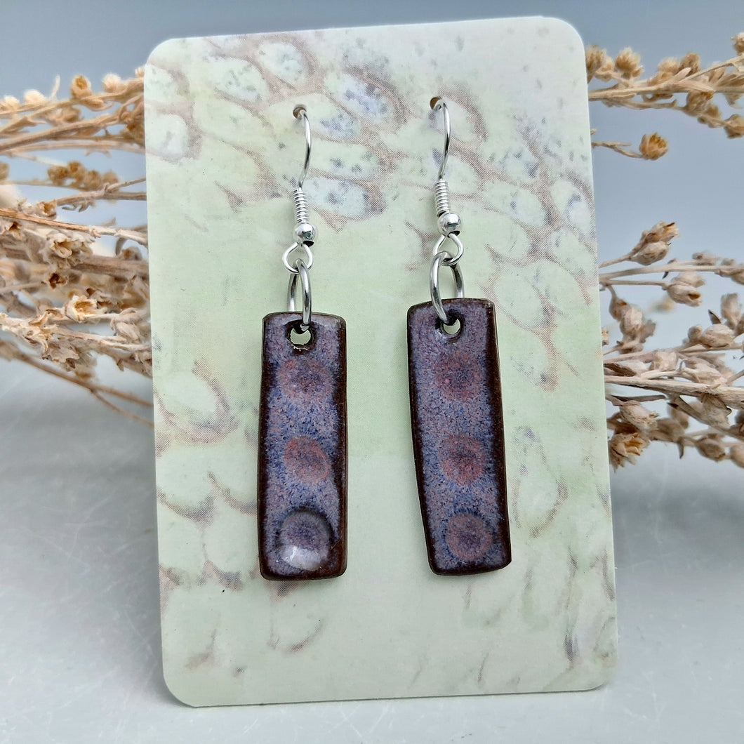 Wonky purple earrings