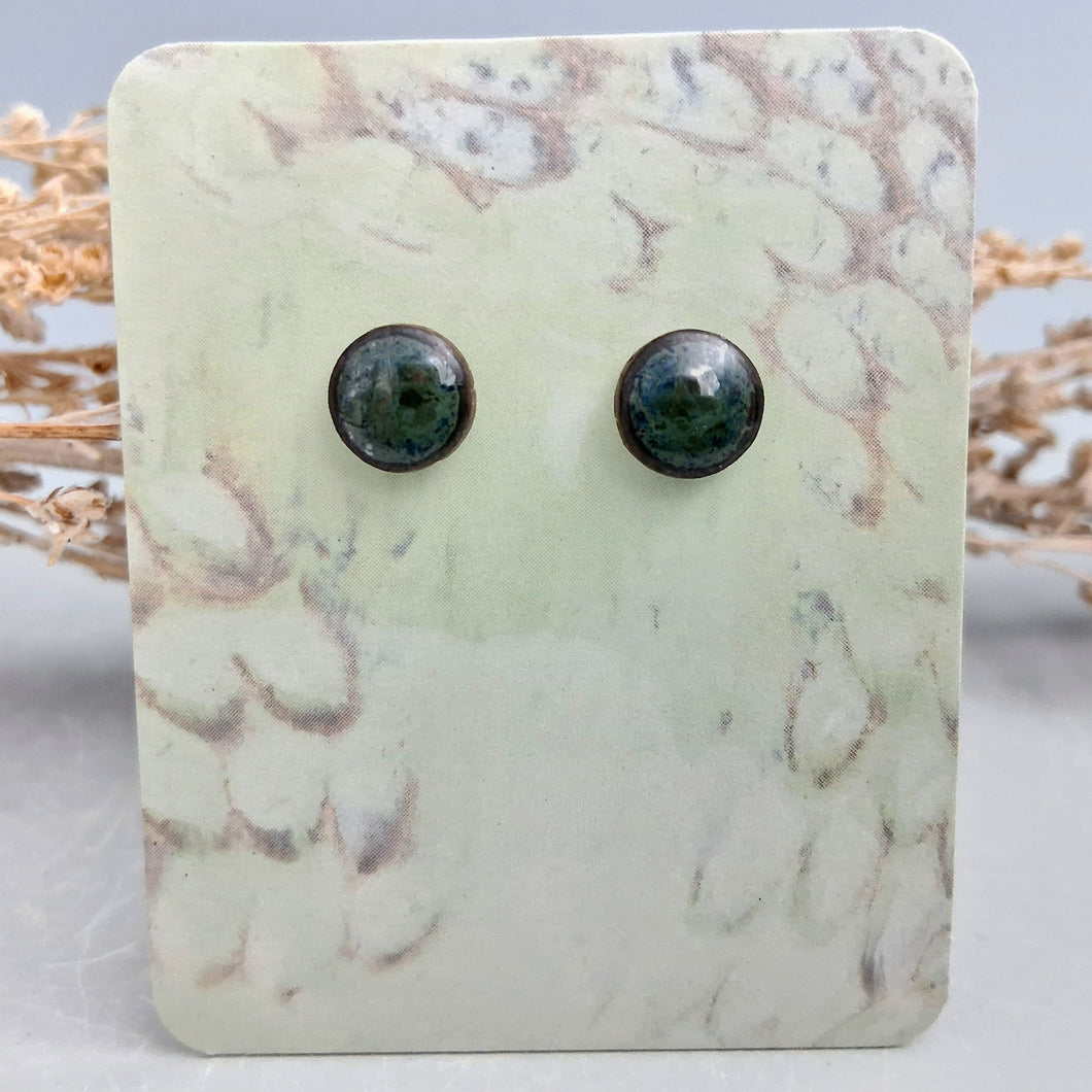 Tiny studs- mirror green
