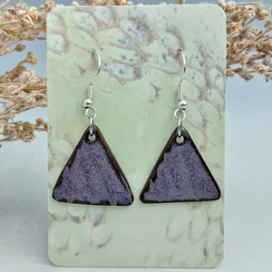 Triangle earrings- purple