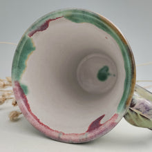 Load image into Gallery viewer, Carved Mug- creamy greens &amp; purples
