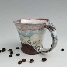 Load image into Gallery viewer, Little Carved Mug- creamy blues &amp; purples
