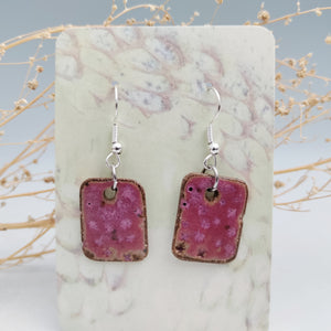 Rectangle earrings, earthy pink