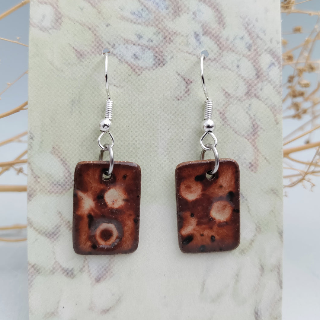 Rectangle earrings, caramel latte