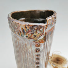 Load image into Gallery viewer, Amber &amp; metallic vase
