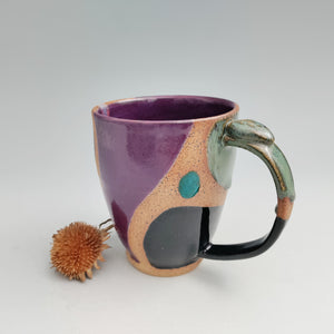 Color block mug -purple interior