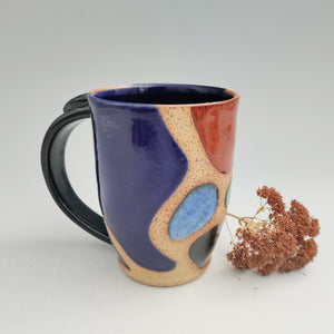 Color block mug -cobalt interior