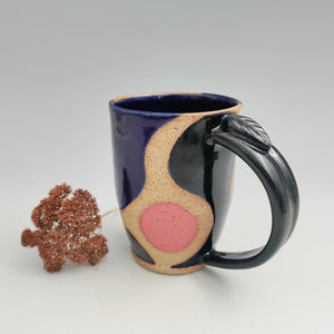 Color block mug -cobalt interior