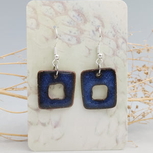 Fave blue square earrings