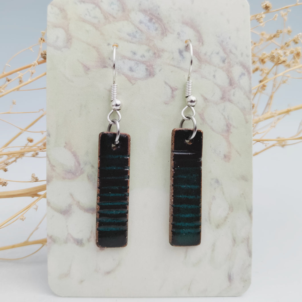 Black & hint of turquoise earrings