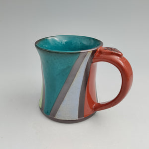 Rainbow striped mug