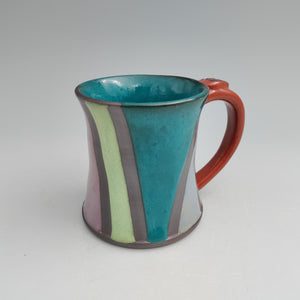 Rainbow striped mug