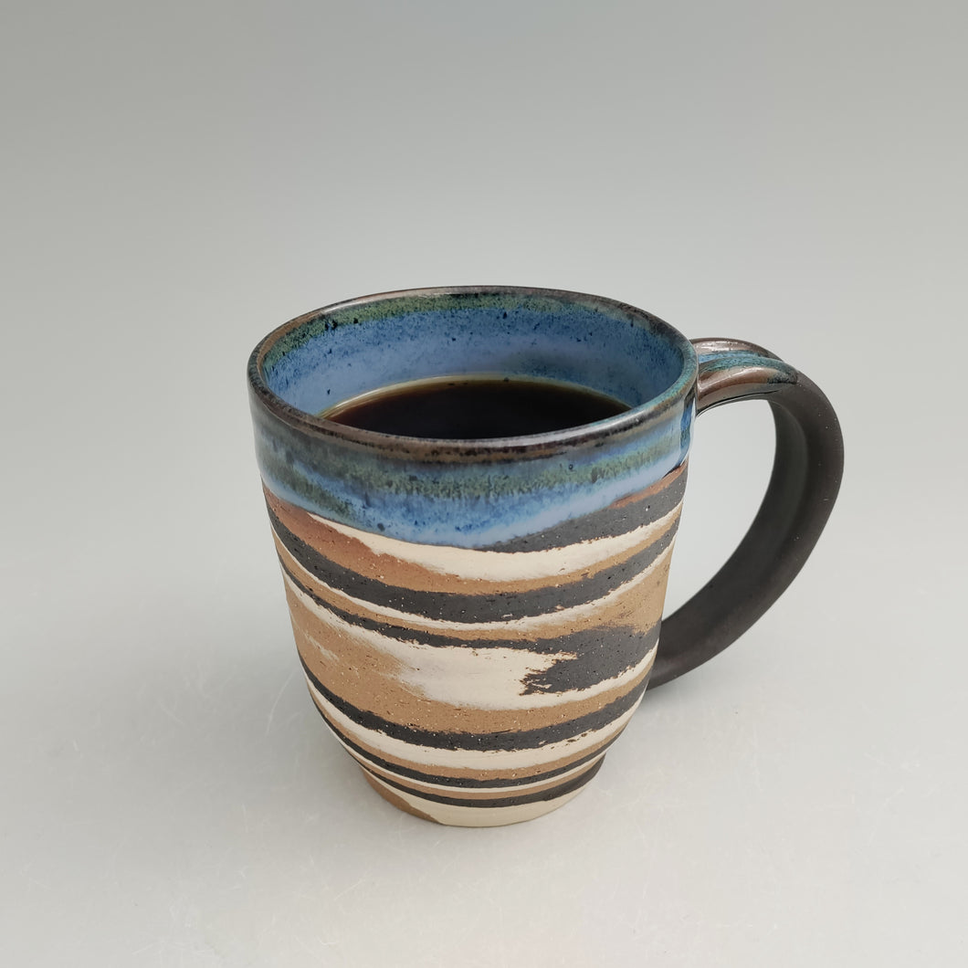 Marble mug with blue -large