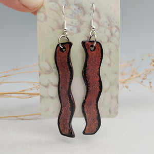 Squiggle earrings- copper
