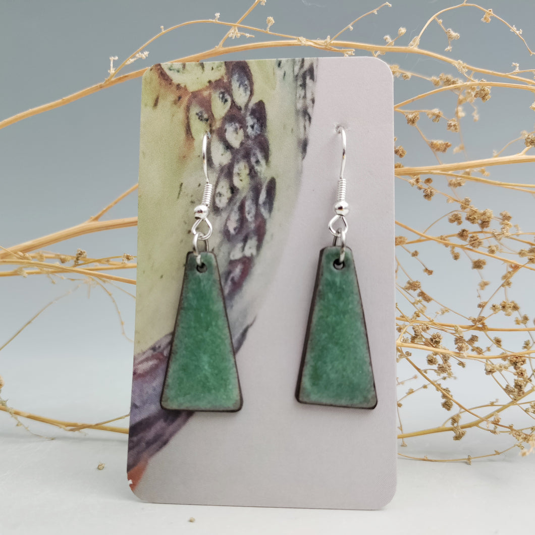 Minty triangle earrings