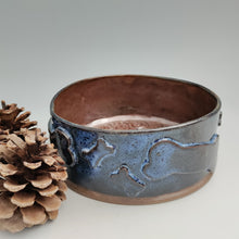 Load image into Gallery viewer, Bronze &amp; blue dog bowl
