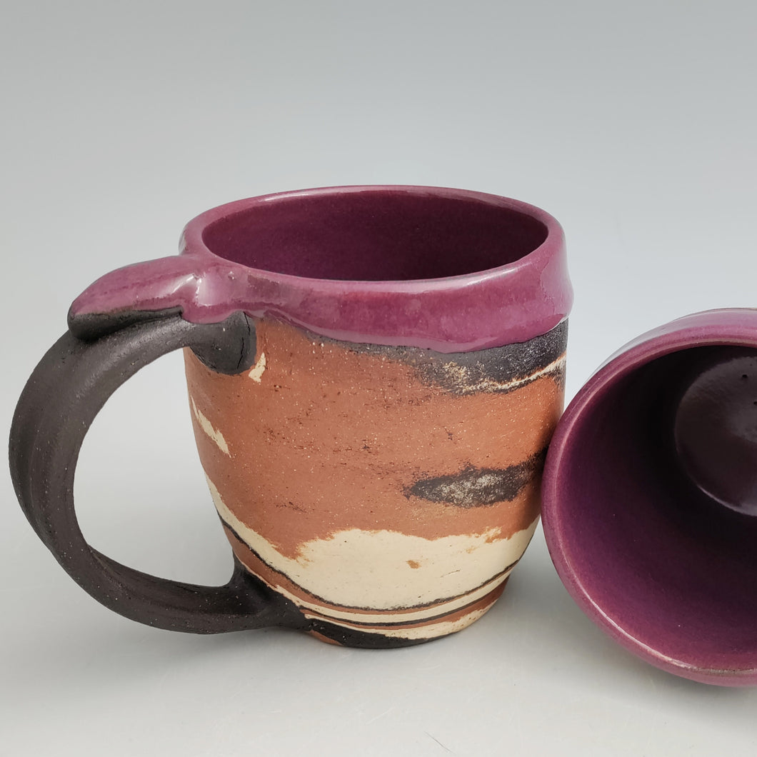 Marble mug with purple -med