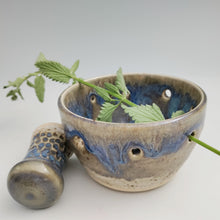 Load image into Gallery viewer, Herb stripper &amp; pestle -ocean glaze (small)
