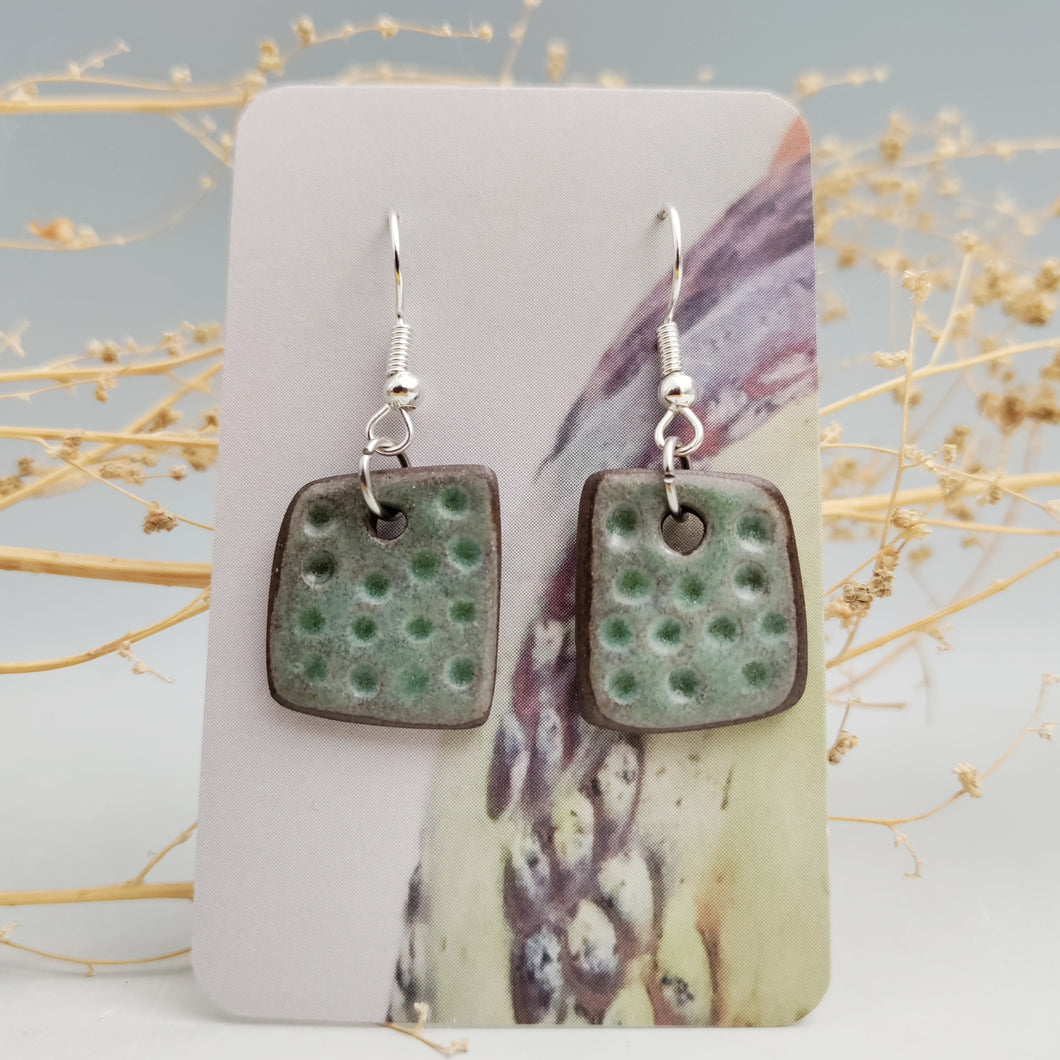 Minty square-ish earrings