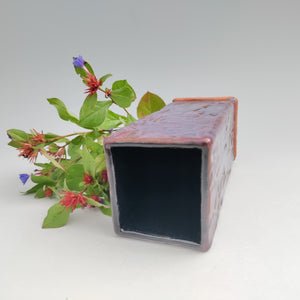 Square violet vase