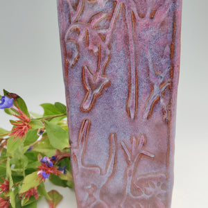 Square violet vase