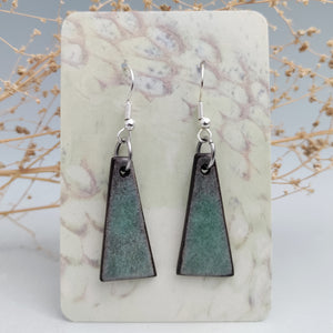 Minty triangle earrings