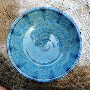 Blue bowl w/ tiger stripes