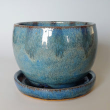 Load image into Gallery viewer, Planter -blue w/ tiger stripes
