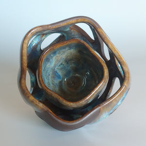 Blue double vase