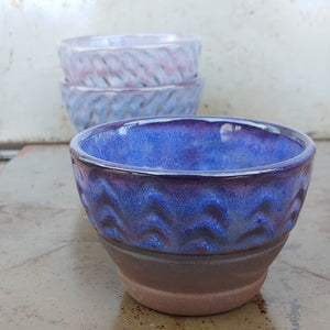 Trio of purple/blue cups