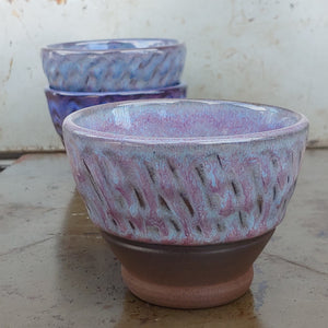 Trio of purple/blue cups