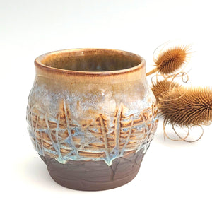 Caramel & sky blue vessel