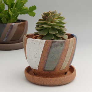 Small planter -geometric color blocks